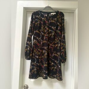 LOFT Multicolor Floral Long Sleeve Dress